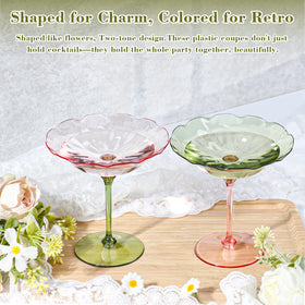 HKSZEH two-tone pink-green martini glasses enhance festive tables