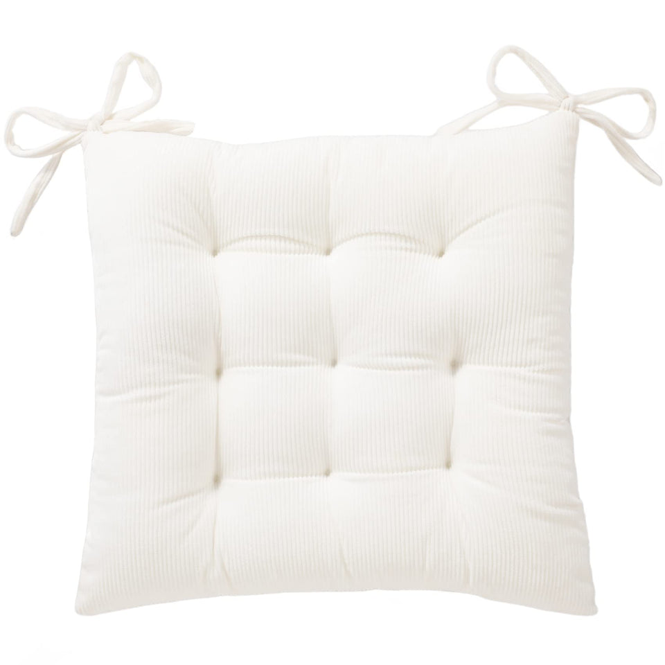 HLOVME corduroy chair cushion white close-up adds soft seating comfort.