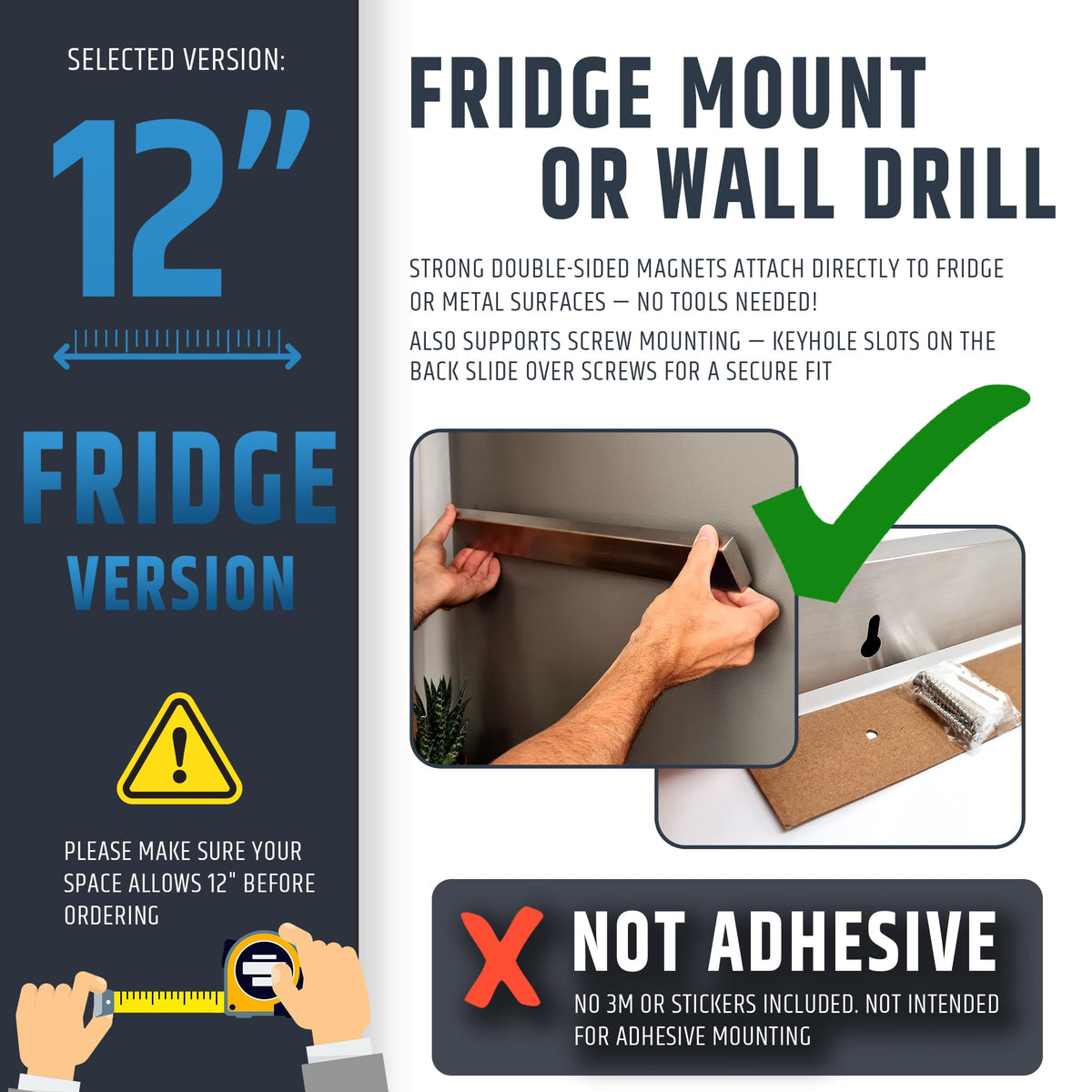 HMmagnets twelve-inch magnetic knife bar stores a full knife set securely.