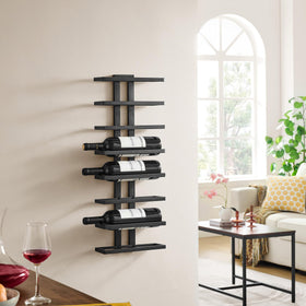 Hoctieon living room display showcases bottles while keeping them accessible.
