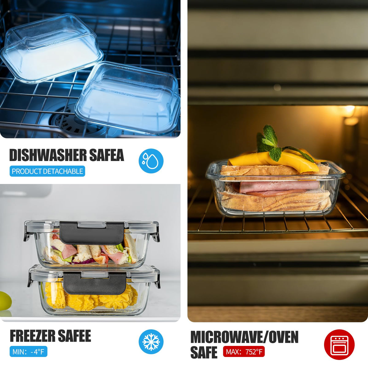 Hoenjuno airtight lid for leak-proof storage and fresher meals