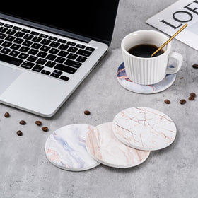 Hoewina 4-inch round coasters fit standard cups.
