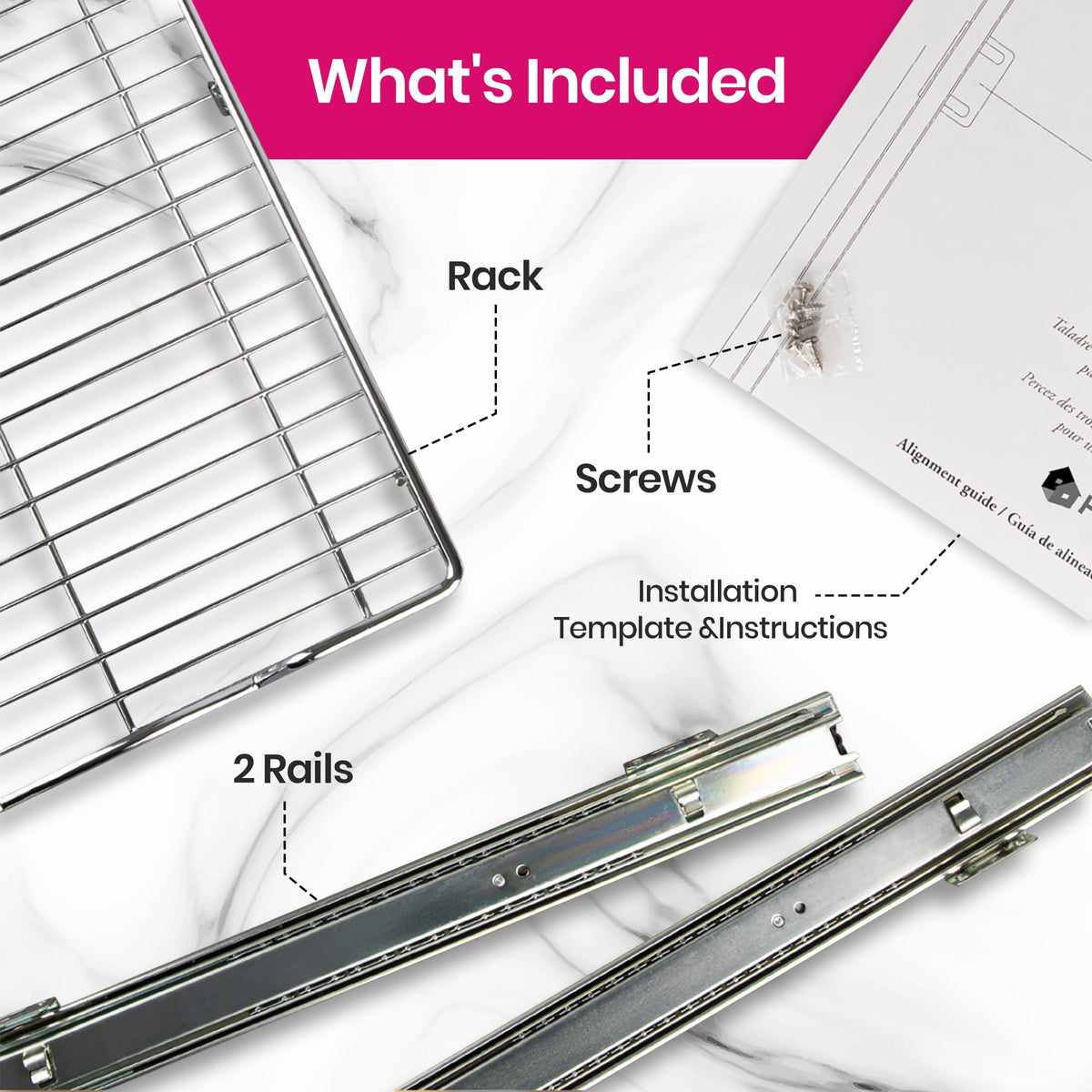 HOLDN' STORAGE fits cabinet openings of 21 inches or larger.