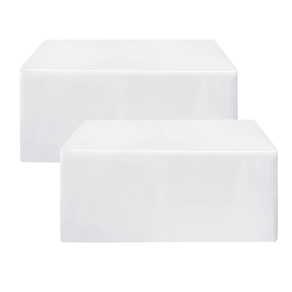 HolidayIdeas fitted tablecloth on a 48x24 white rectangle table for quick event setup.