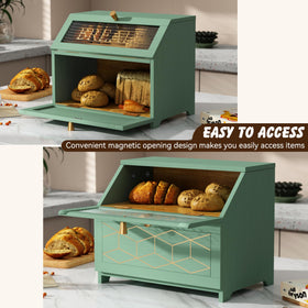 HOLTICO interior double layer design maximizes storage while keeping bread humidity balanced.