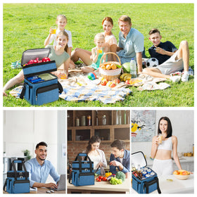 Holuxer 15L blue lunch bag ideal for work and picnics