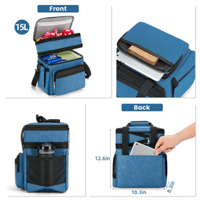 Holuxer blue dual-insulated compartments keep foods separate