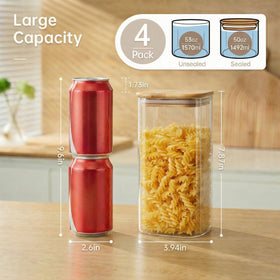 HomArtist airtight bamboo lid with silicone seal keeps contents fresh.