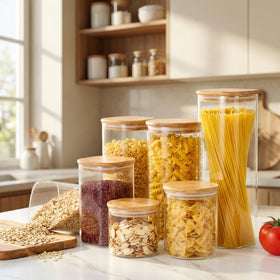 HomArtist natural bamboo lid adds boho decor to kitchen.