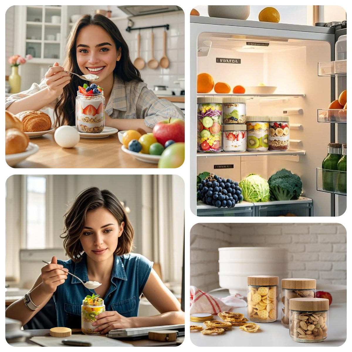 HomArtist durable glass storage jar set for eco friendly kitchen
