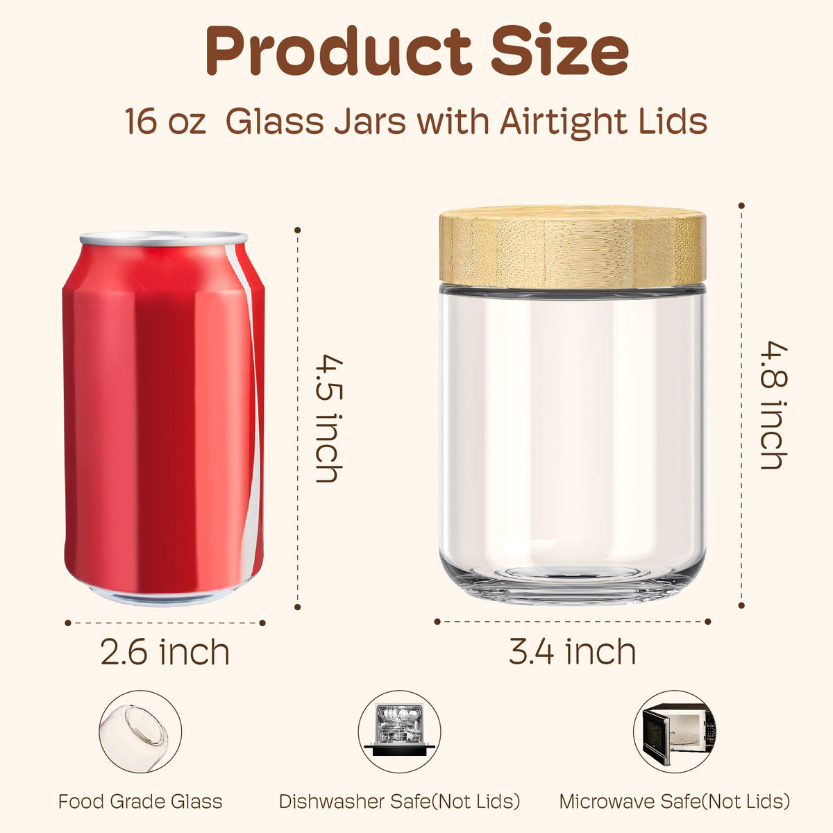 HomArtist glass jar with bamboo lid showing airtight seal for fresh meals