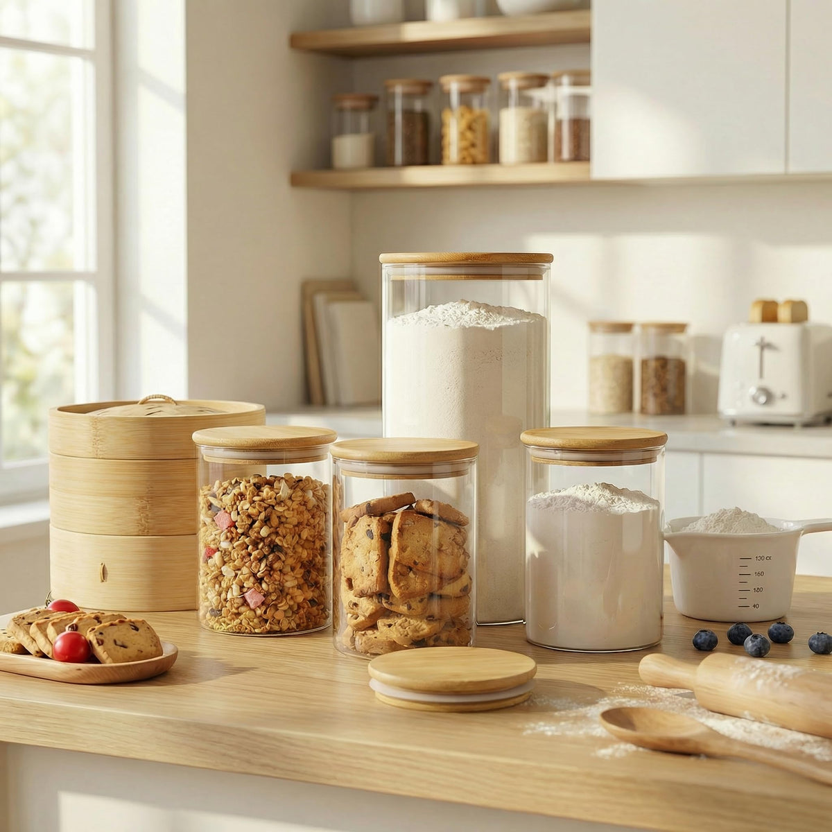 HomArtist transparent jars show contents clearly for easy inventory.