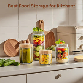 HomArtist 10oz yogurt jars keep snacks neatly stored.
