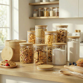 HomArtist stackable jars save cabinet space while staying stylish.