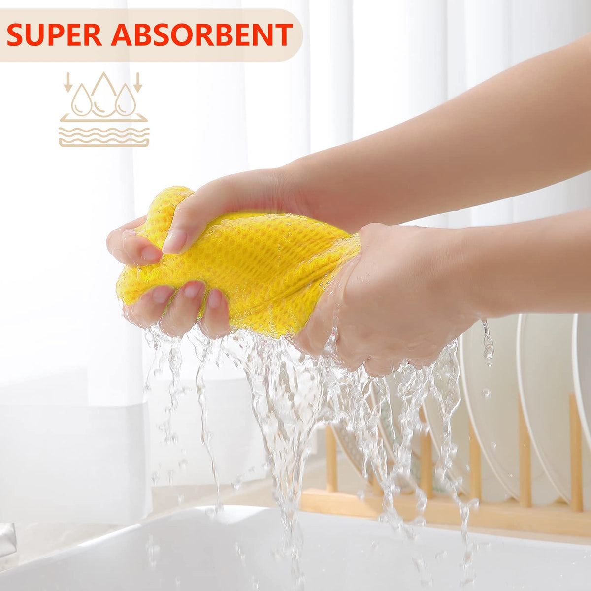 Homaxy 100% cotton waffle weave dishcloth durable for daily use