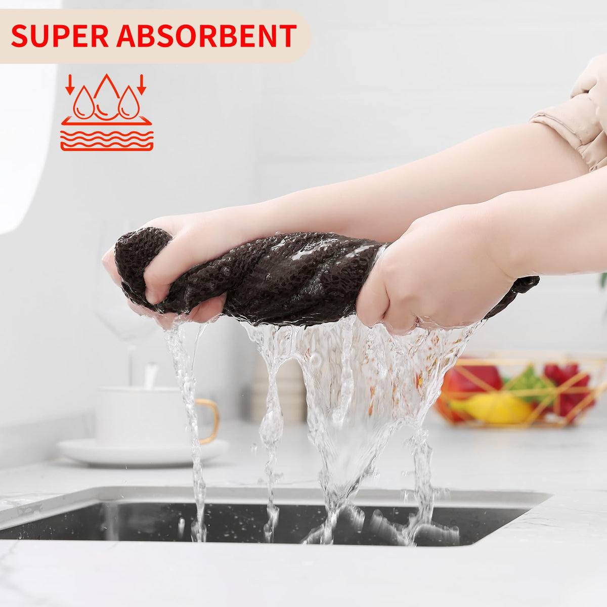 Homaxy 13x28-inch towels laid flat on counter for large item drying.