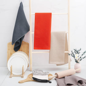 Homaxy dish towels easy-care instructions for durable daily use.