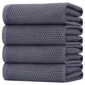 Homaxy 100% cotton waffle dish towel with soft touch for delicate cookware