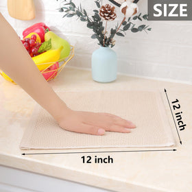 Homaxy 12x12 beige dishcloths coordinate with kitchen decor