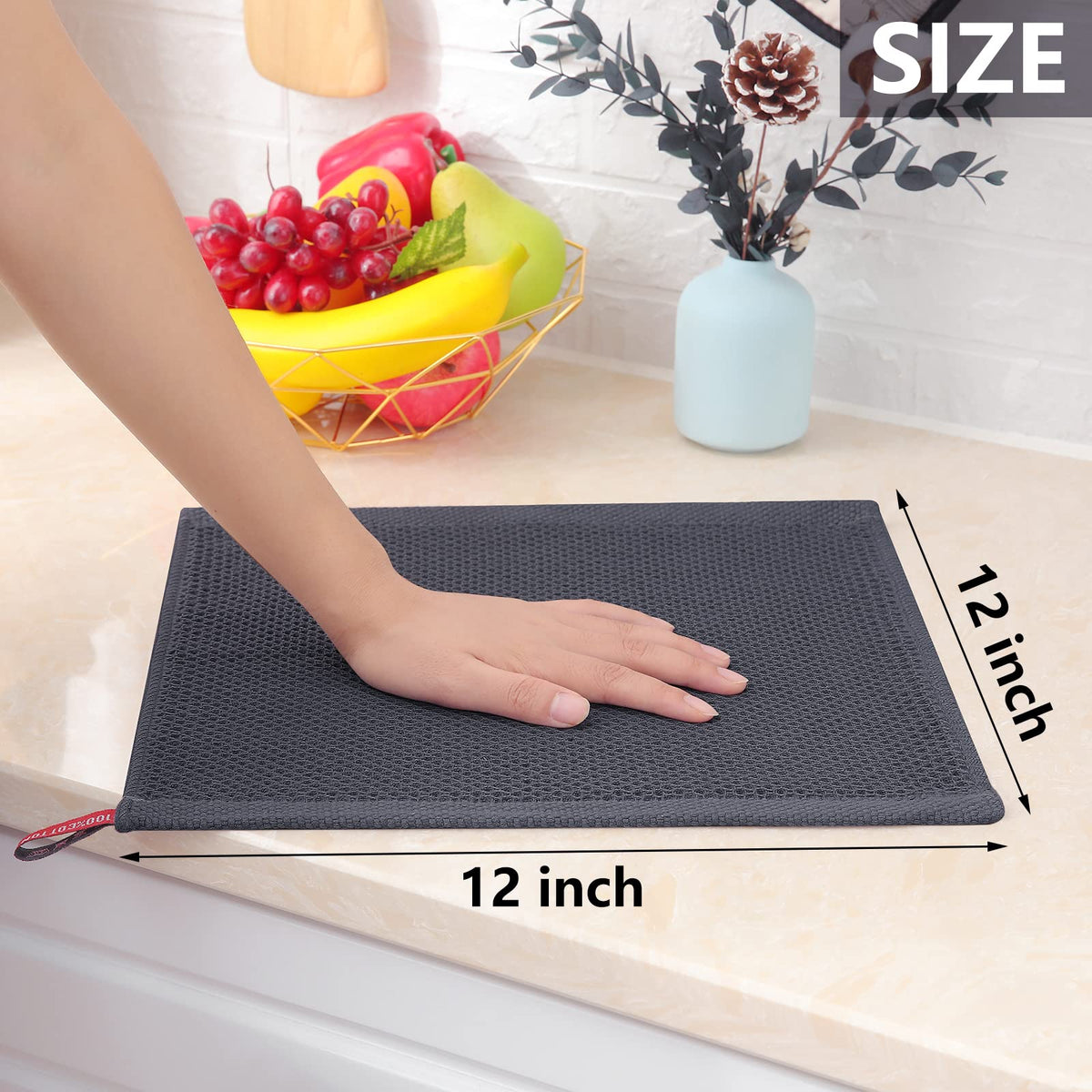 Homaxy color-pack 12 dishcloths brighten the kitchen while matching décor.