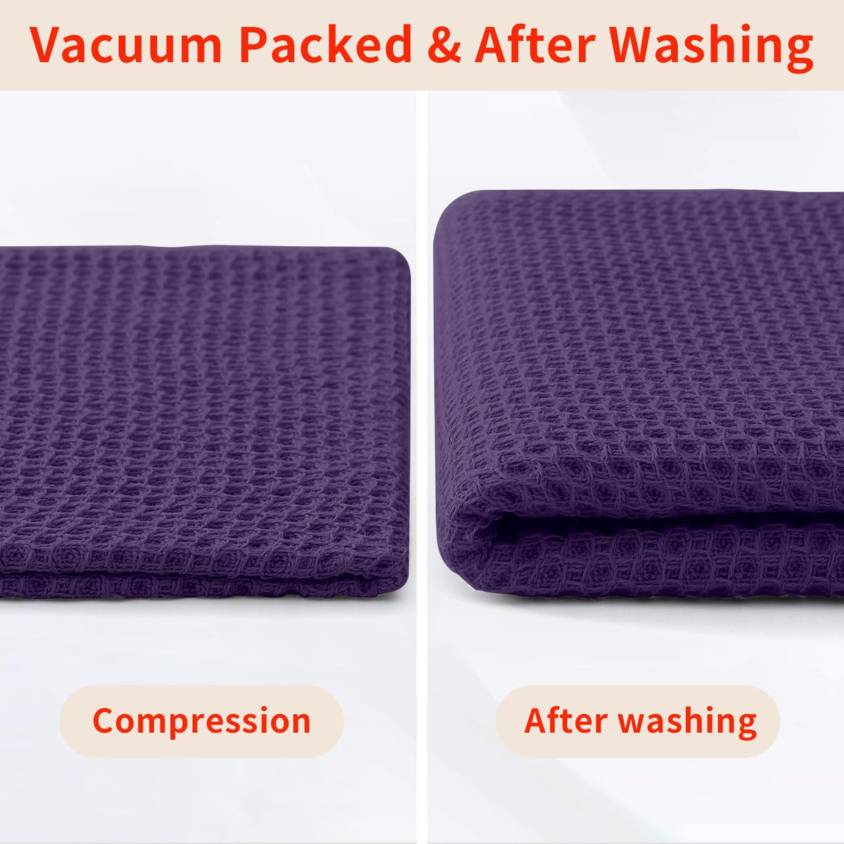 Homaxy eggplant waffle-dish towels gift-ready pack