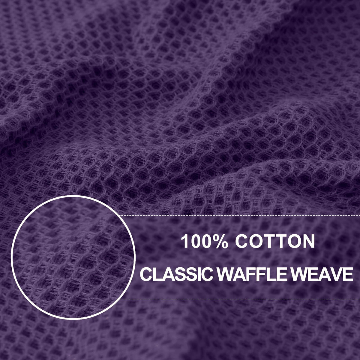 Homaxy eggplant waffle-dish towels folded for compact storage