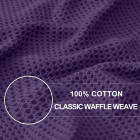 Homaxy eggplant waffle-dish towels folded for compact storage