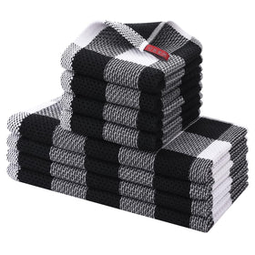 Homaxy kitchen towels and dishcloths set in two sizes for versatile drying.