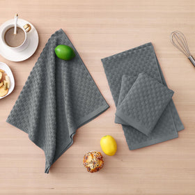 Homaxy kitchen towels set emphasizes durability and long-lasting softness.