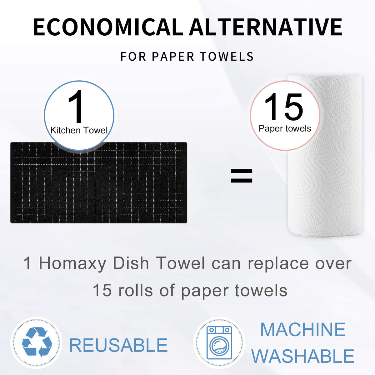 Homaxy odor resistant cotton towels ready for daily kitchen tasks