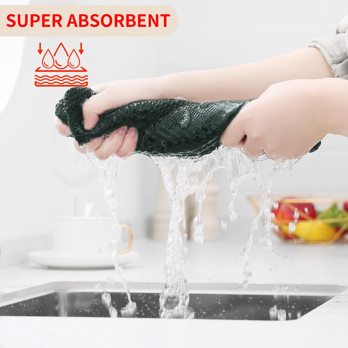 Homaxy quick-dry dish towels for efficient drying of dishes and counters