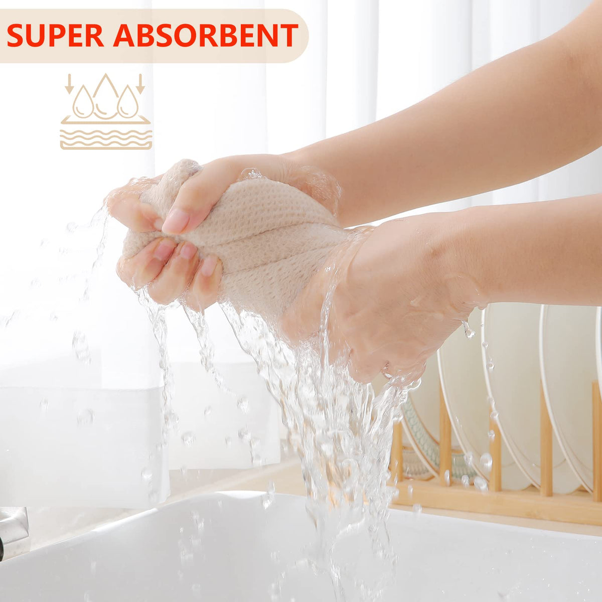 Homaxy quick-drying kitchen towels 13x28 inches for efficient drying