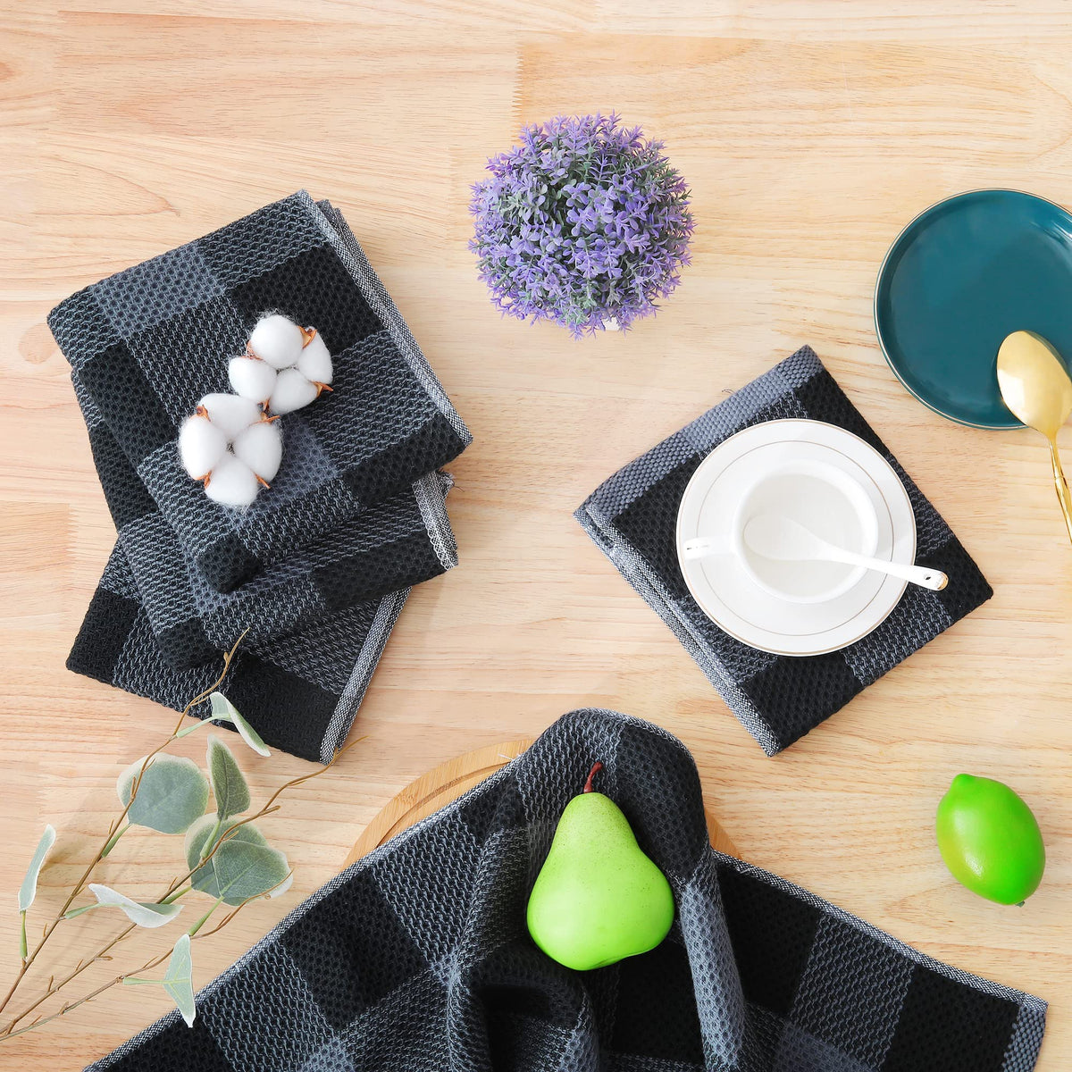 Homaxy value pack of cotton dish towels ideal for everyday use