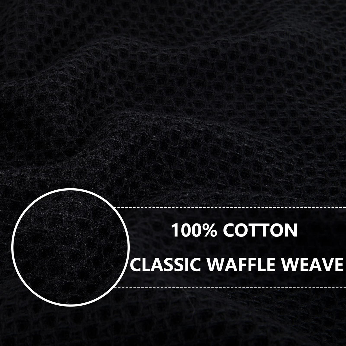 Homaxy waffle-weave close-up showing durable soft texture after washing