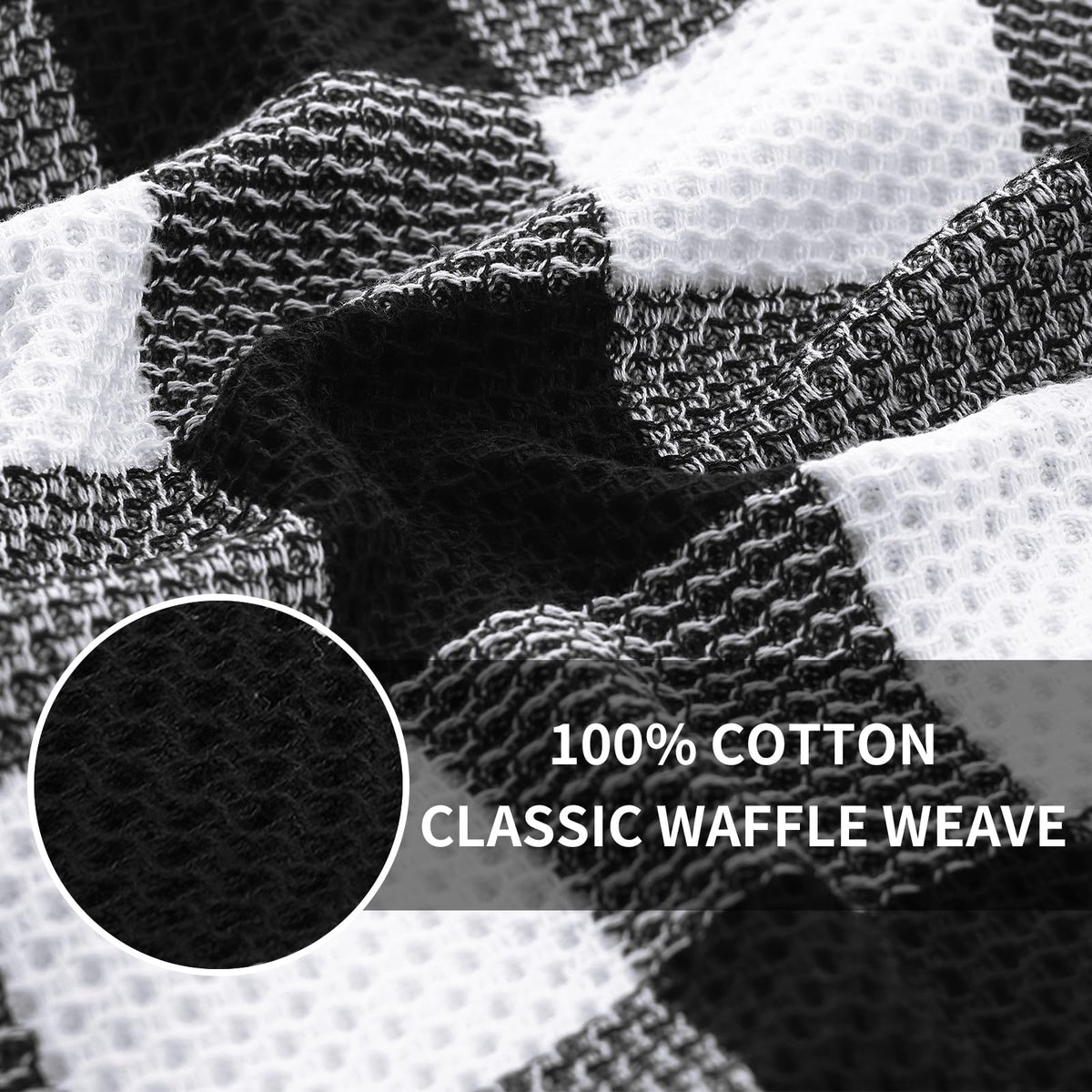Homaxy waffle weave close-up shows durable honeycomb texture.