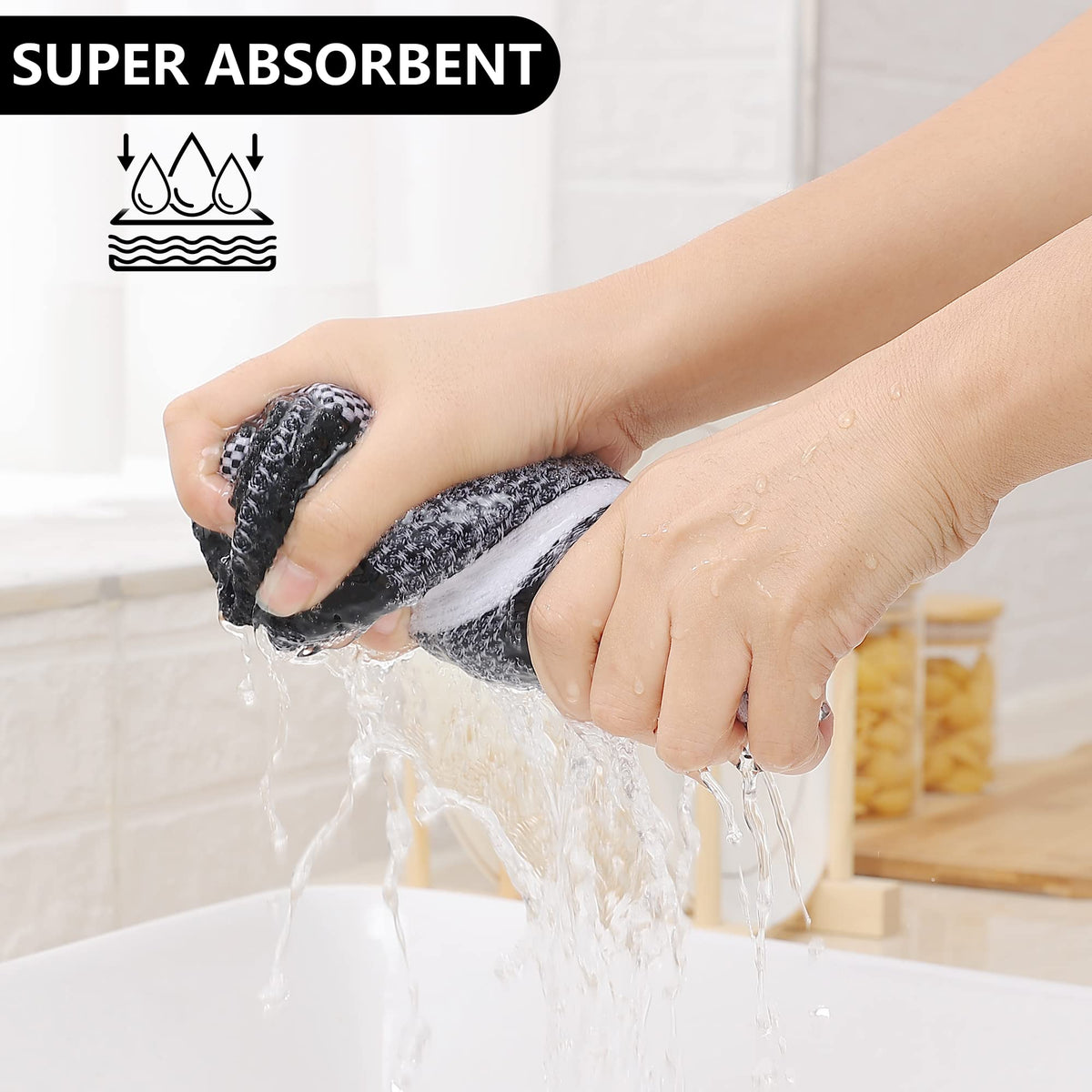 Homaxy white and black plaid design adds style to daily dish drying.