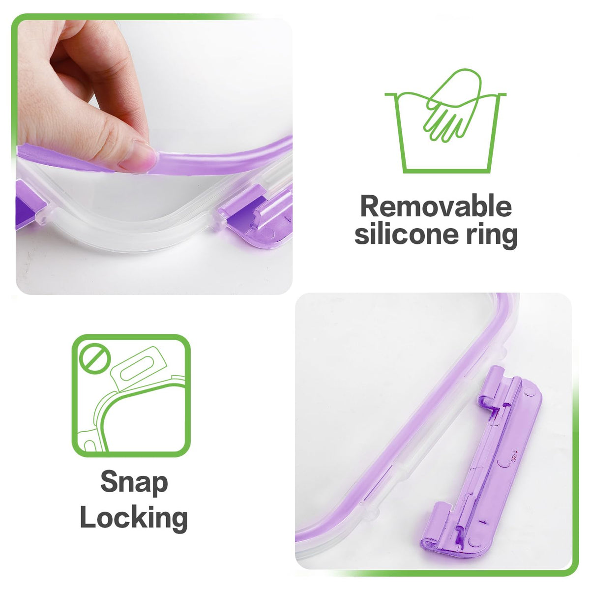 HOMBERKING 1040ml rectangle container offers ample space for big meal prep.