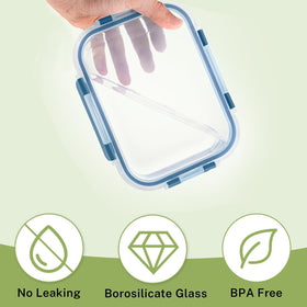 HOMBERKING 1040ml rectangular glass container suited for large portions