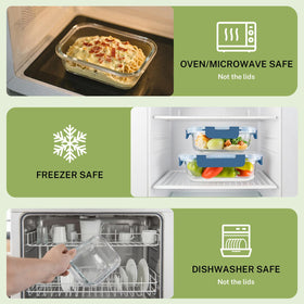 HOMBERKING 640ml rectangular glass container great for batch meals