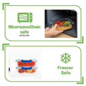 HOMBERKING oven-safe glass container ready for reheating without lids.
