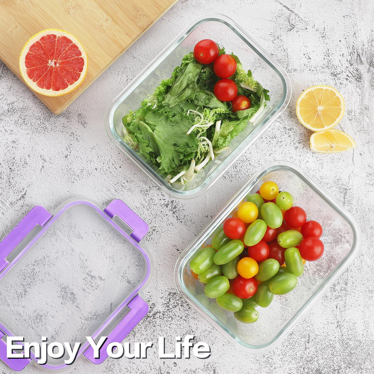HOMBERKING rectangular 370ml container for portions and on-the-go meals.
