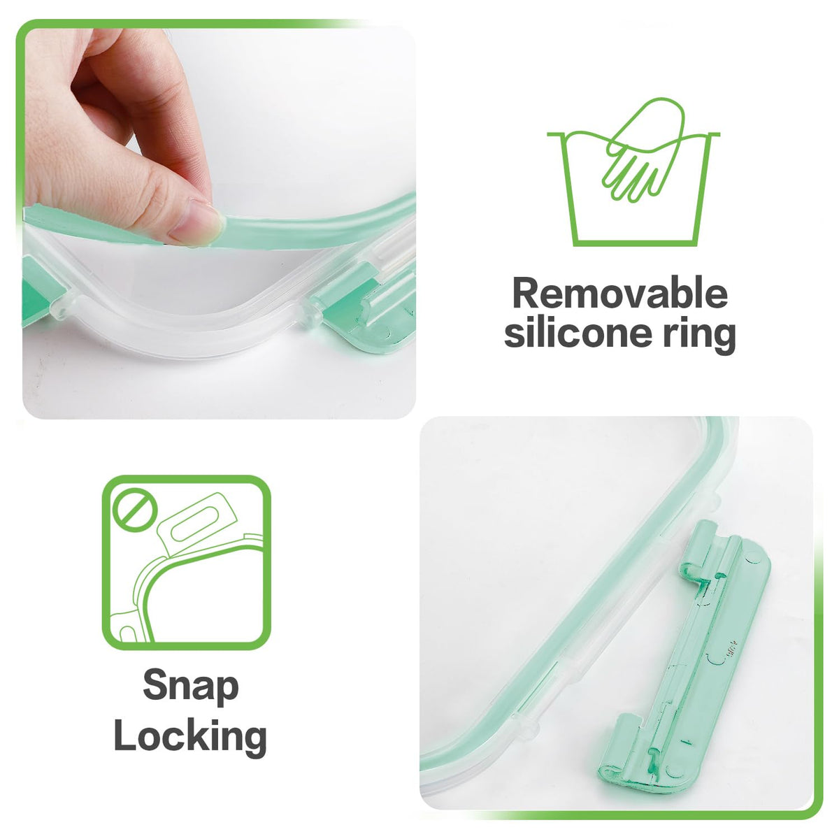 HOMBERKING three-compartment glass container ready for meal prep and portions.
