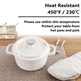 Home Brilliant machine washable placemats simplify cleanup after kitchen gatherings.