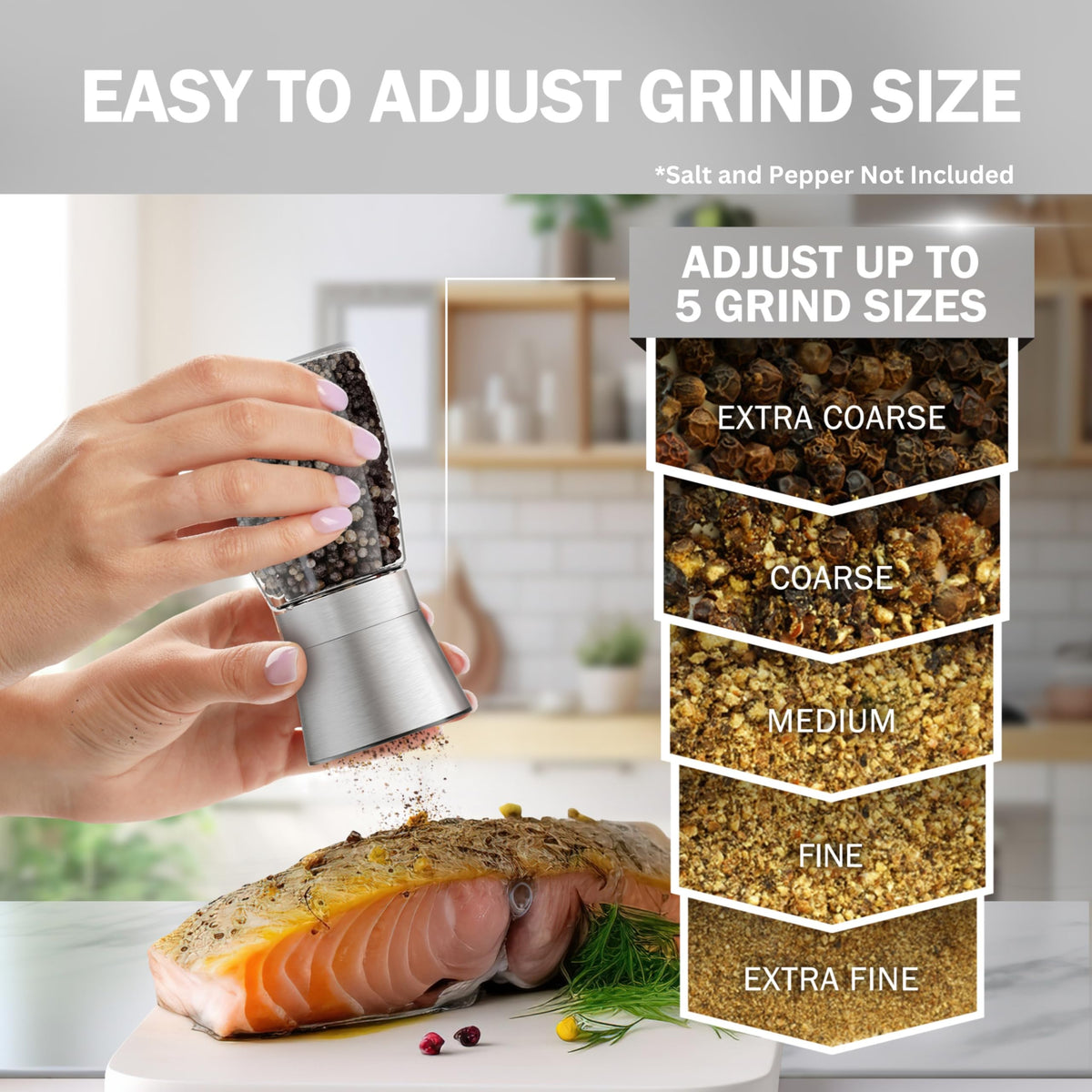 Adjustable ceramic grinder knob for customizable coarseness in minutes