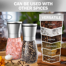 HOME EC stainless steel lid caps keep spices fresh and counters clean.
