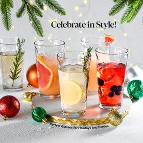 Home Essentials & Beyond highball glasses inner bubbles highlight unique design.