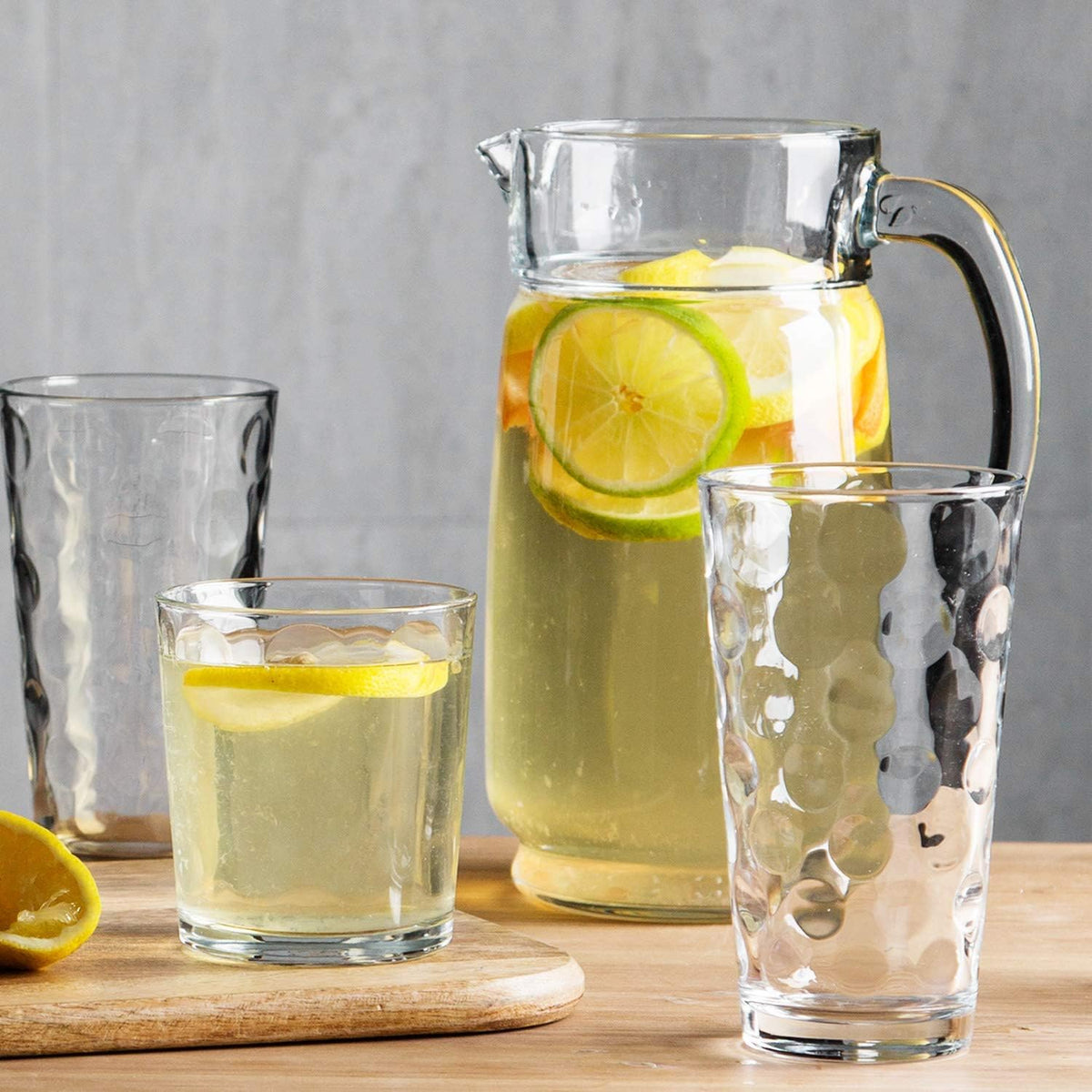 Home Essentials Galaxy glassware is dishwasher-safe for easy cleanup.