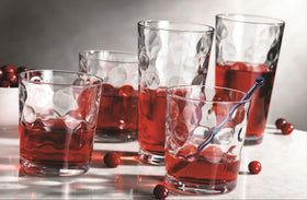 Home Essentials Galaxy glassware set on display showing coordinated kitchen styling.
