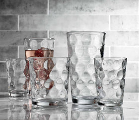 Home Essentials Galaxy glass shadow pattern under light enhances table presentation.