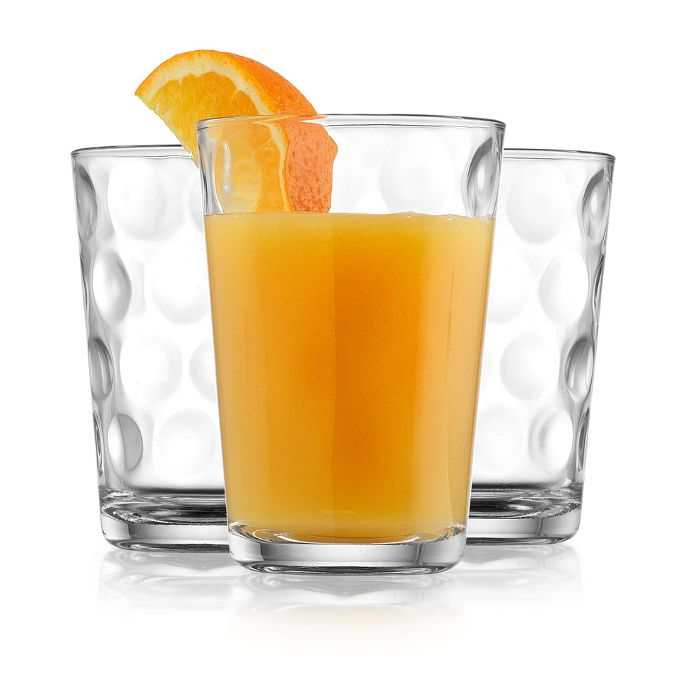 Home Essentials Modern Eclipse 7oz juice glass front view, ideal for daily beverages.